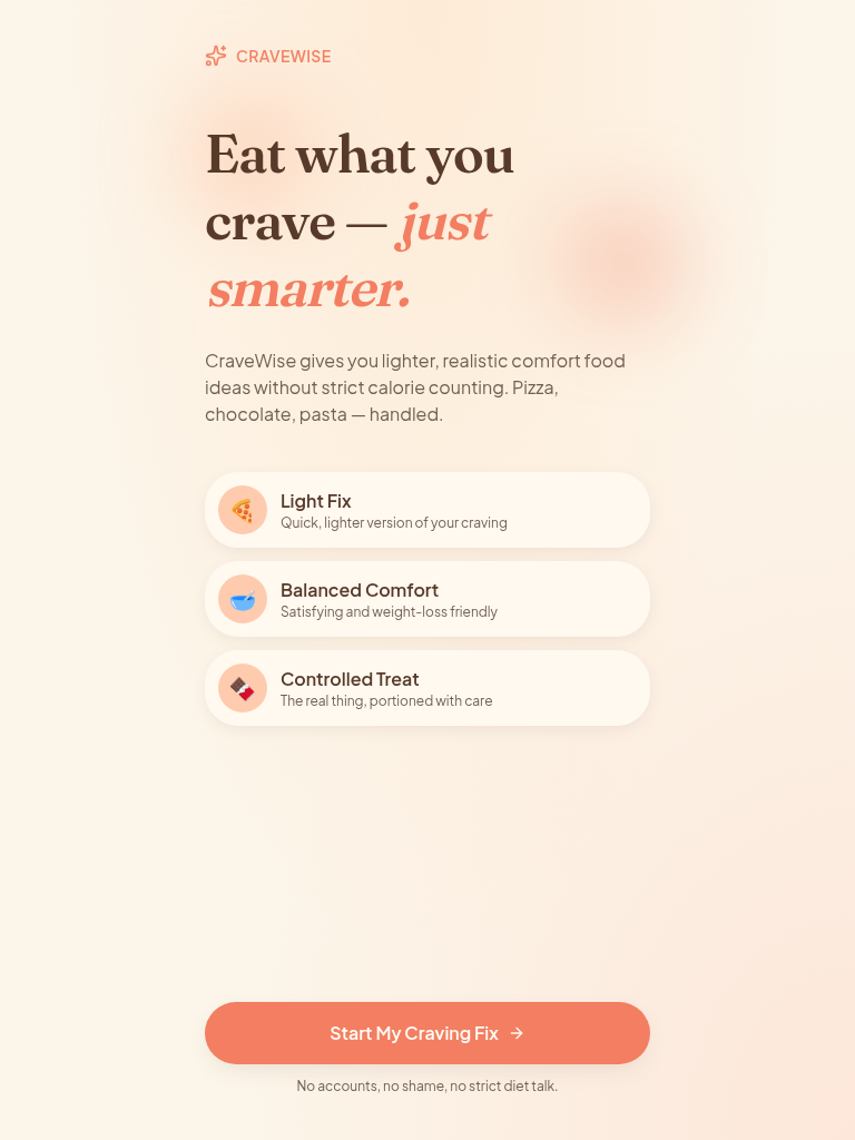 Cravewise app screenshot